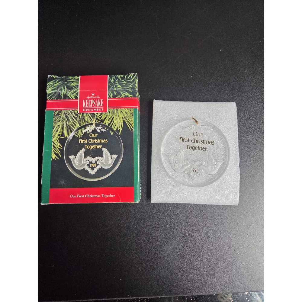 Hallmark Ornament Our First Christmas Together Acrylic Doves VTG 1990 Keepsake